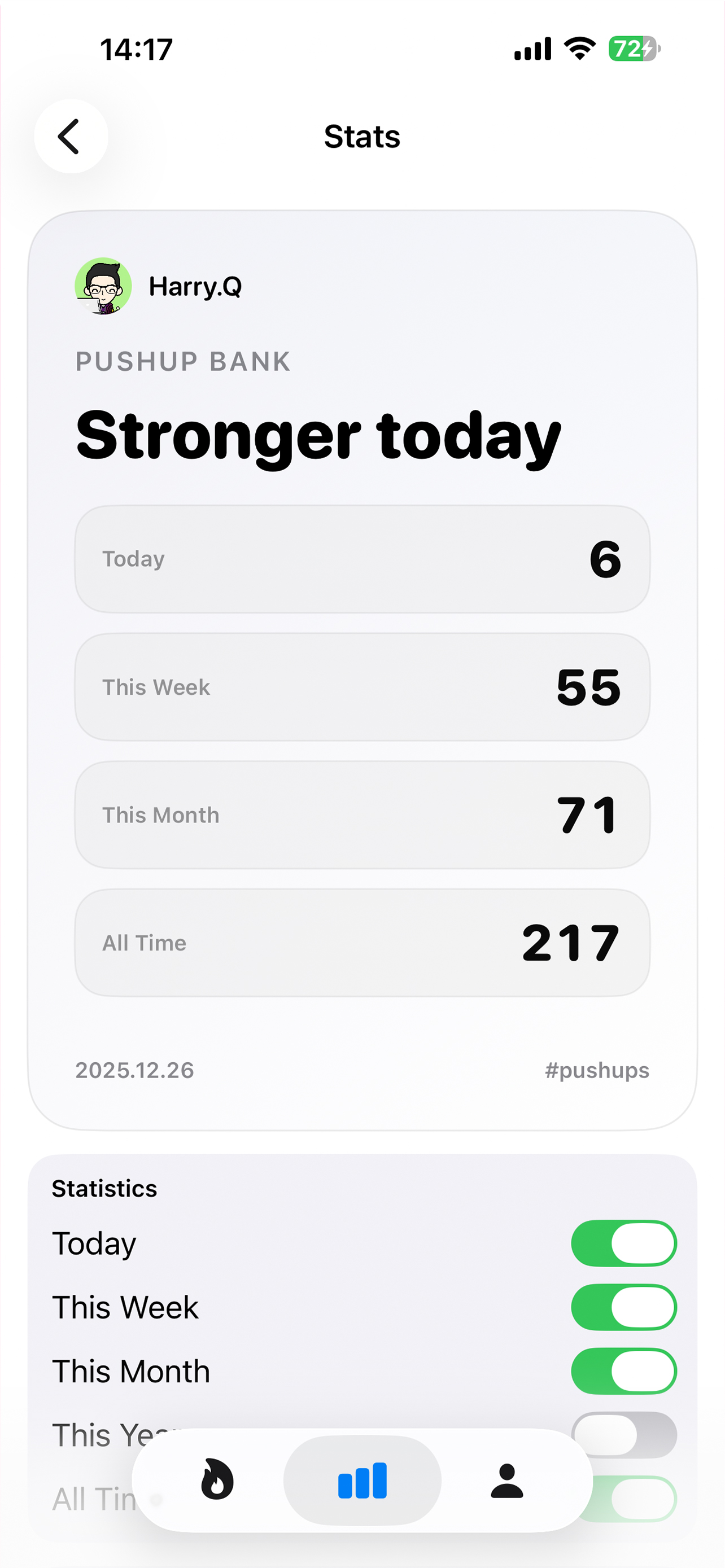 Pushup Log - Pushup Counting and Statistics